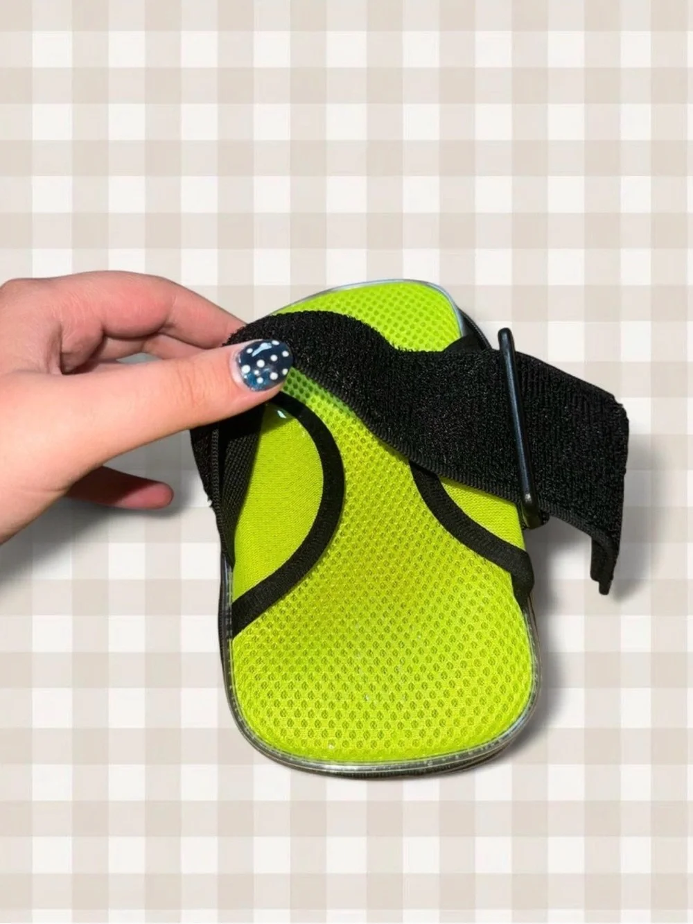 Universal Neon Green Phone Armband Case with Clear Front for exercise